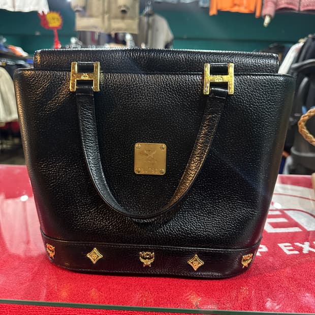 mcm 가죽토드백 블랙