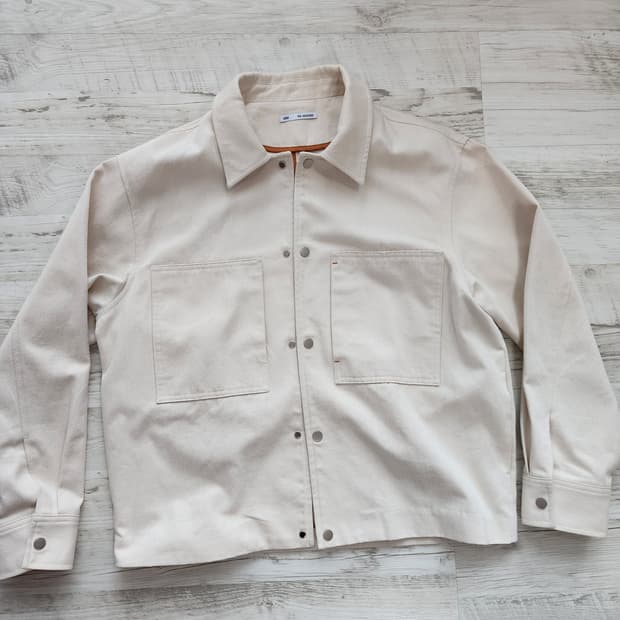 밈더워드로브 워크웨어 아이보리 데님 자켓 팜. 트러거 L(105~110)