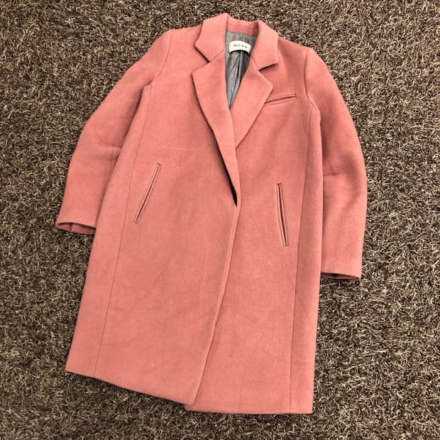 MINE 마인 한섬 울 캐시미어 핑크 코트