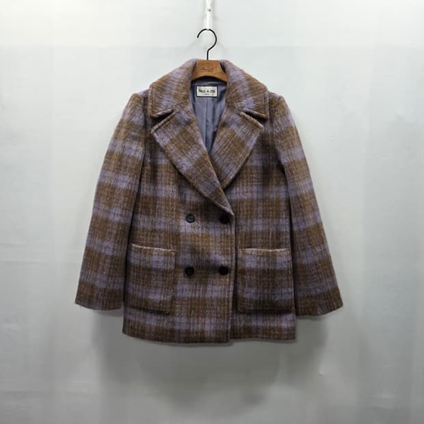 1901 [paul&joe]폴앤조 체크 더블 버튼 코트95