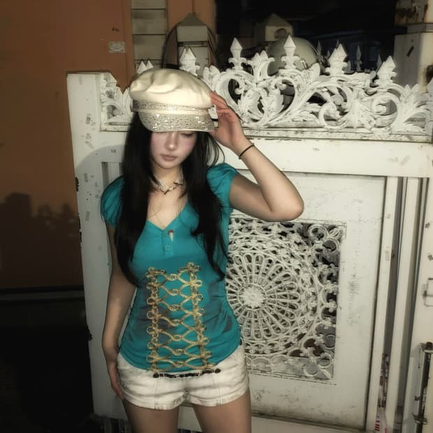 Mint Napoleon Braid Top