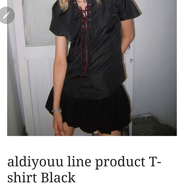구해요 aldiyouu line product T-shirt black