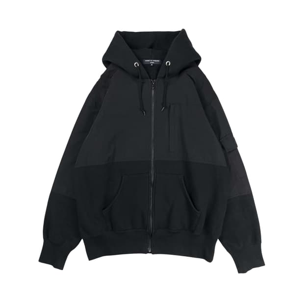 paneled full zip hoodie