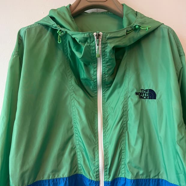 노스페이스 남성 그린블루 윈드브레이커 바람막이후드점퍼