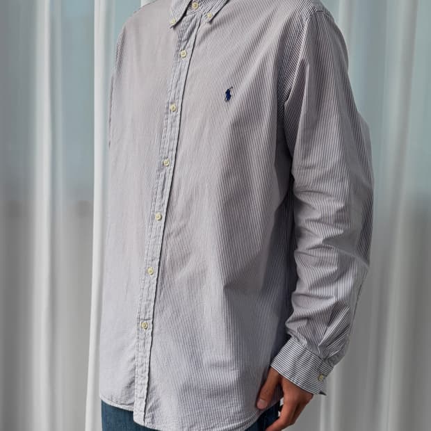 [XL]폴로 랄프로렌 시어서커 스트라이프 클래식핏 셔츠