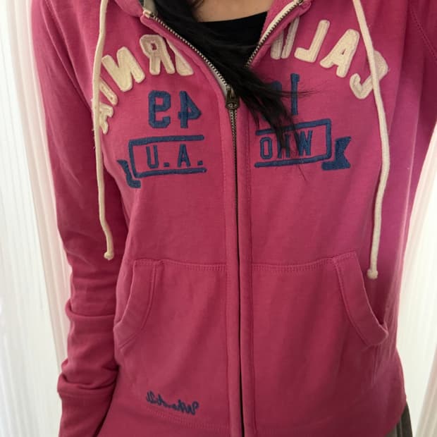 후아유 핑크 후드집업 m