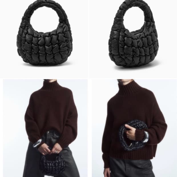 [새상품] 코스 퀼티드 마이크로백 레더 블랙