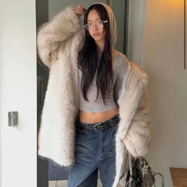 citta Vintage Soft Fur Coat 씨타