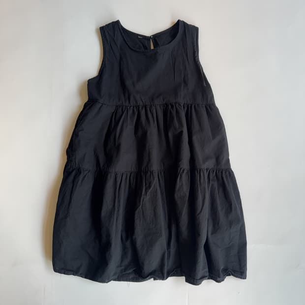 Black Sleeveless Tiered Dress 