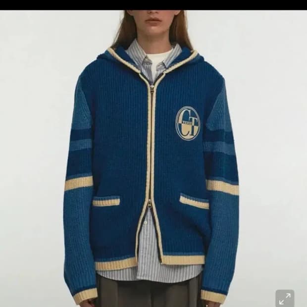 테켓 CT 니트 후드집업 블루 L