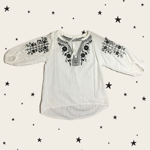 빈티지 모리걸 하구미 긴팔 블라우스