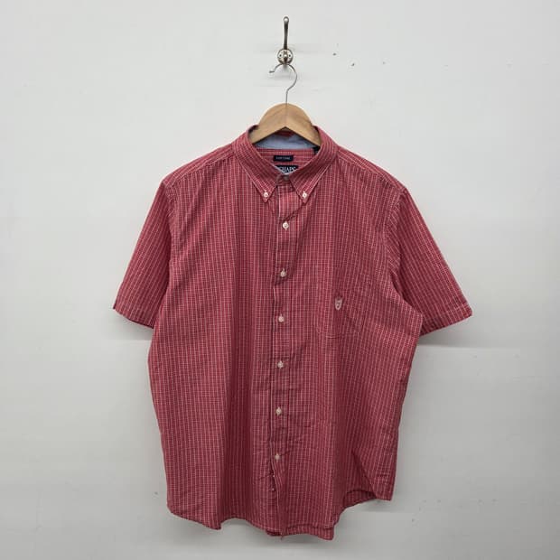 챕스 랄프로렌 레드 체크 반팔 셔츠 공용L