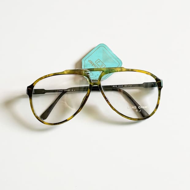 90s LONG CHAMP 마블 스퀘어 보잉 프레임 빈티지 안경