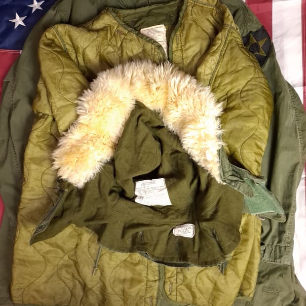오리지날 미군 M-65 개파카 후드 양털 라지사이즈 풀셋트