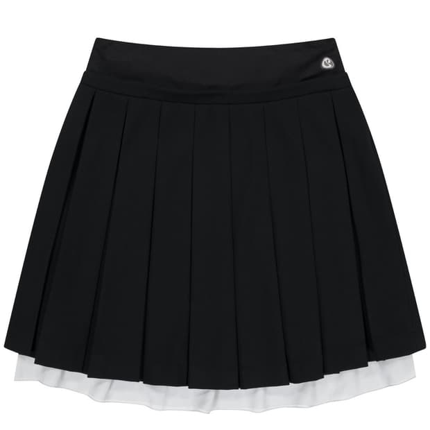 DOUBLE WAISTED PLEATS SKIRT BLACK, 2사이즈
