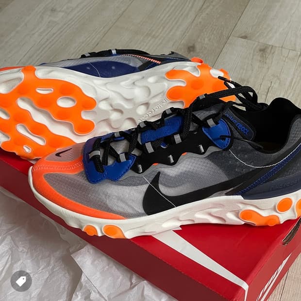 나이키 리액트 엘리먼트 87 썬더블루 토탈오렌지 255(260-265도 