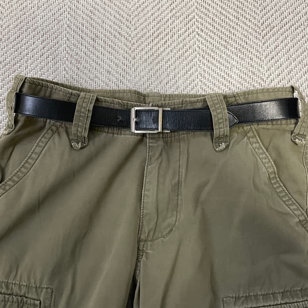 빈티지 레노마 실버 레더 벨트 