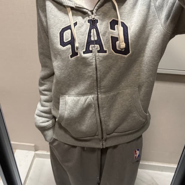 갭 양털 후드집업 m