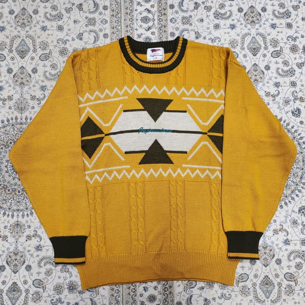 빈티지 에스닉 패턴 니트 L