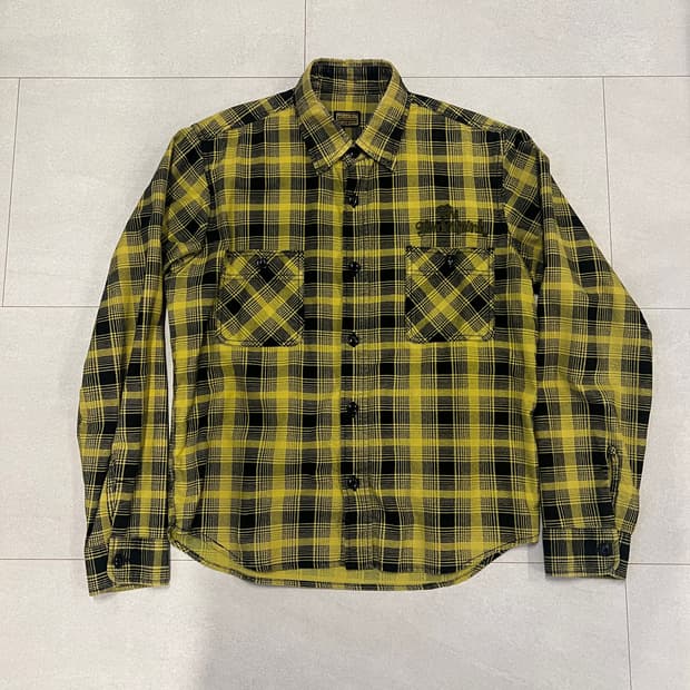 텐더로인 체인스티치 로고 체크 셔츠 S