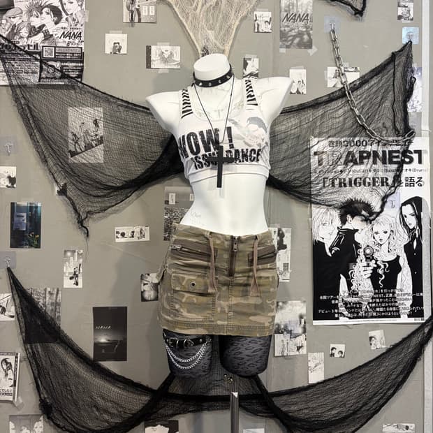 Gothic PUNK Skull Glitter Tank top