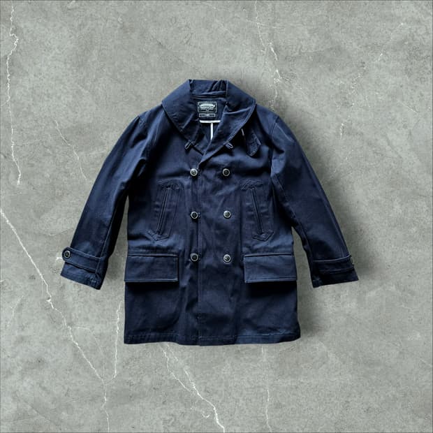 L 새제품) 프리즘웍스 헤비코튼 더블 미들 코트 간절기용 네이비 남자