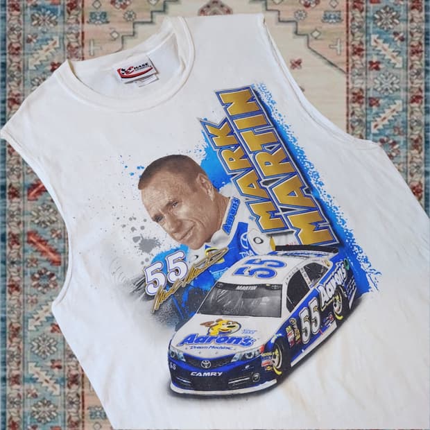 NASCAR 마크 마틴 55 더블사이드 슬리브리스 빈티지 티셔츠 M