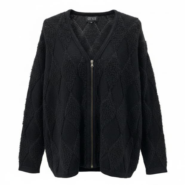 빈티지 GIUNCO 아가일 테리 니트 가디건 1879