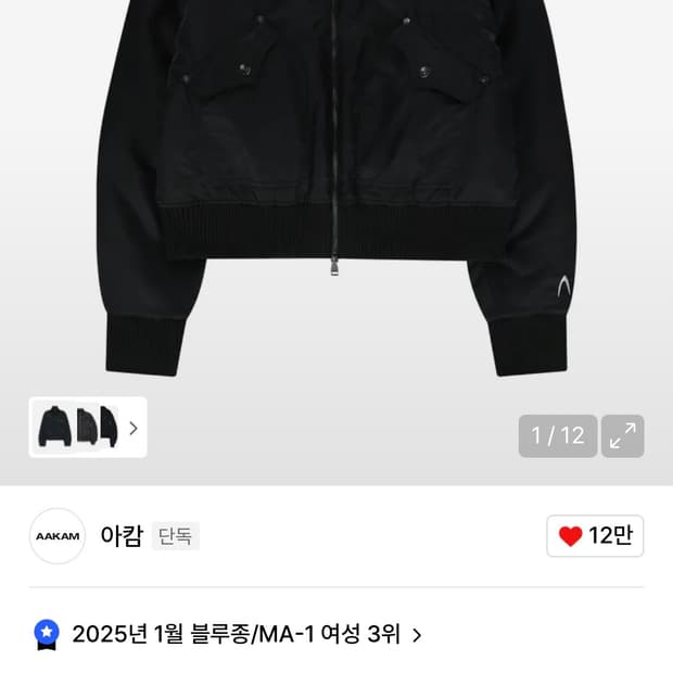 아캄 하이넥 봄버 자켓 (1사이즈)