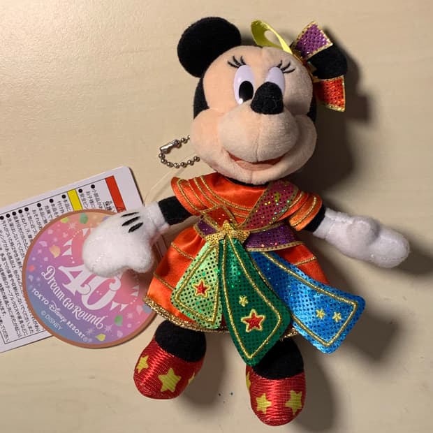 디즈니랜드 미니마우스 40주년 키링 인형