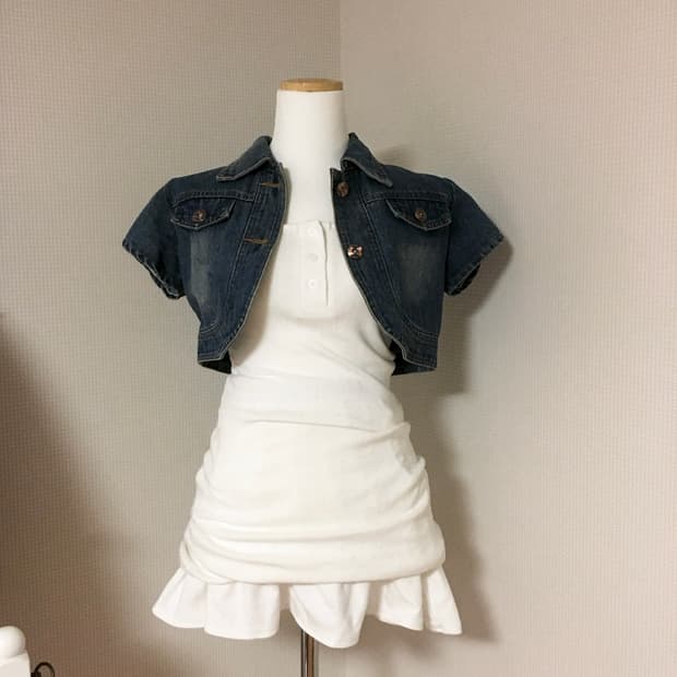 데님 볼레로 자켓