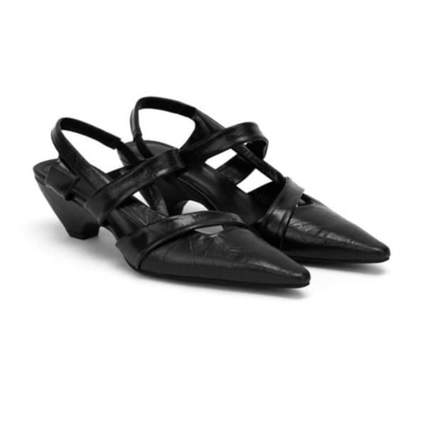 다이닛 ROPE STRAP SLINGBACK IN BLACK