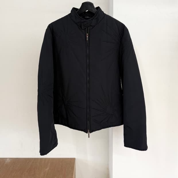 질 샌더 블랙 선버스트 퀼팅 패디드 자켓