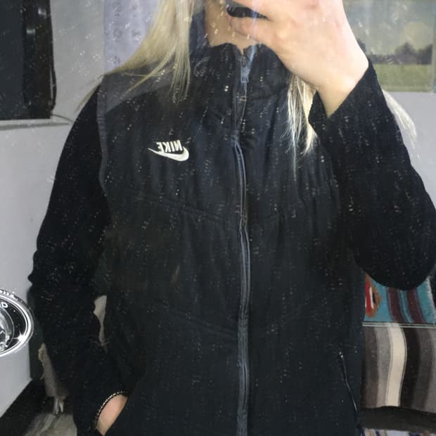 투티/0286 나이키 패딩 조끼 블랙 집업 자켓 반집업