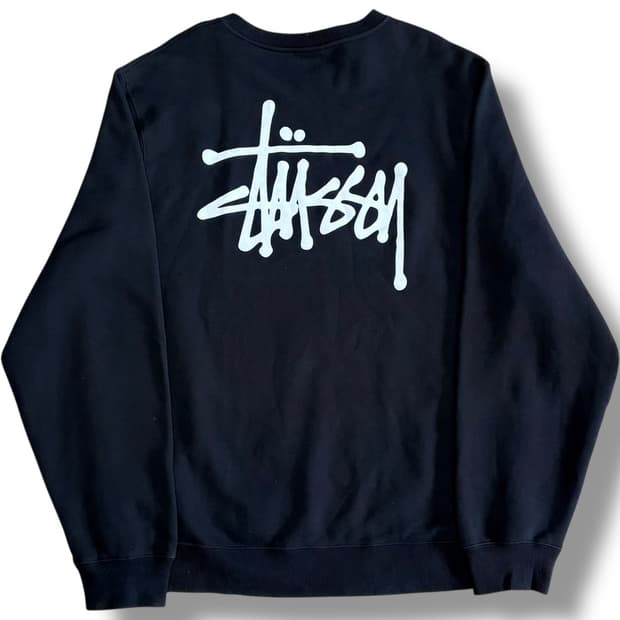 Stussy 베이직 블랙 맨투맨