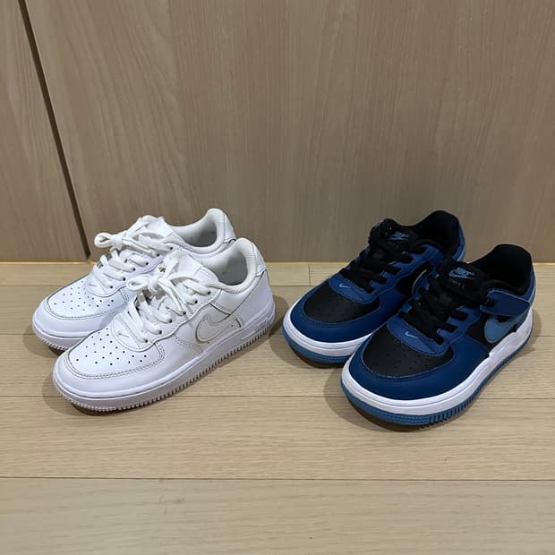 (각7.5) 나이키키즈 포스1 트리플화이트 & 이지온 더치블루 180