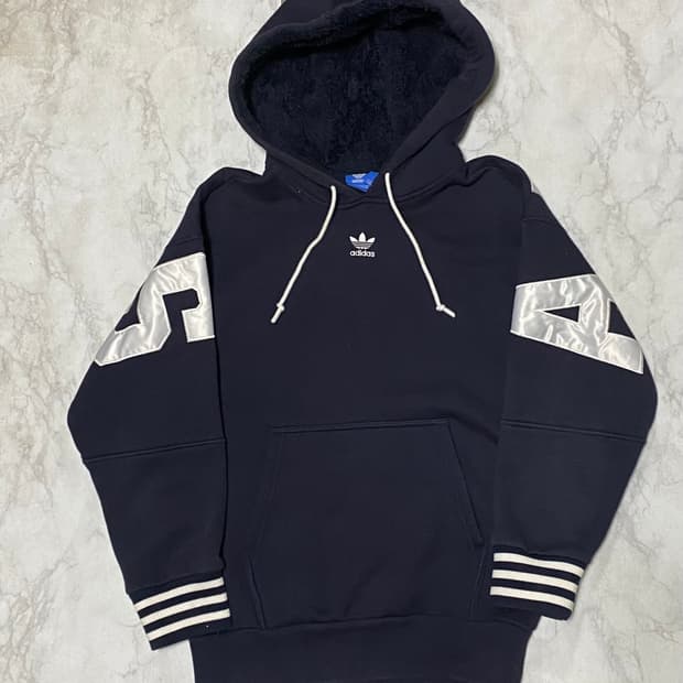 아디다스 빅로고 양털 기모 후드 여성 90 사이즈