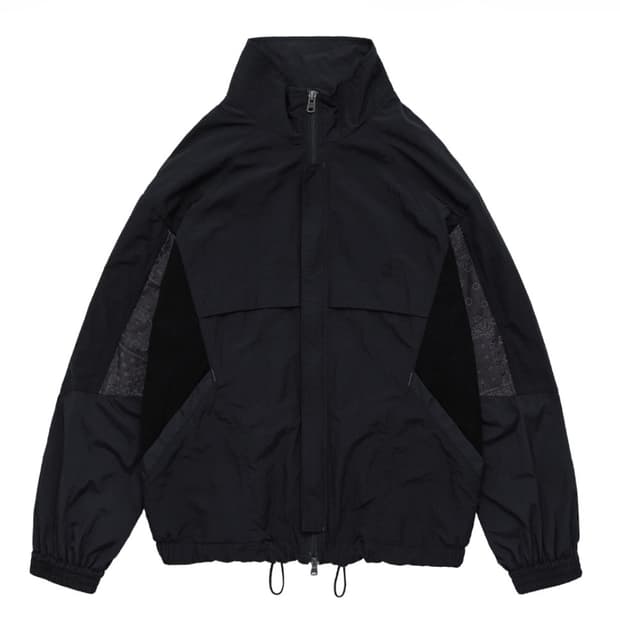 폴리테루 트랙 점퍼 페이즐리 패치드 블랙