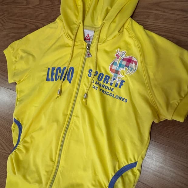 빈티지 르꼬끄 스포르티브 후드 반팔 집업