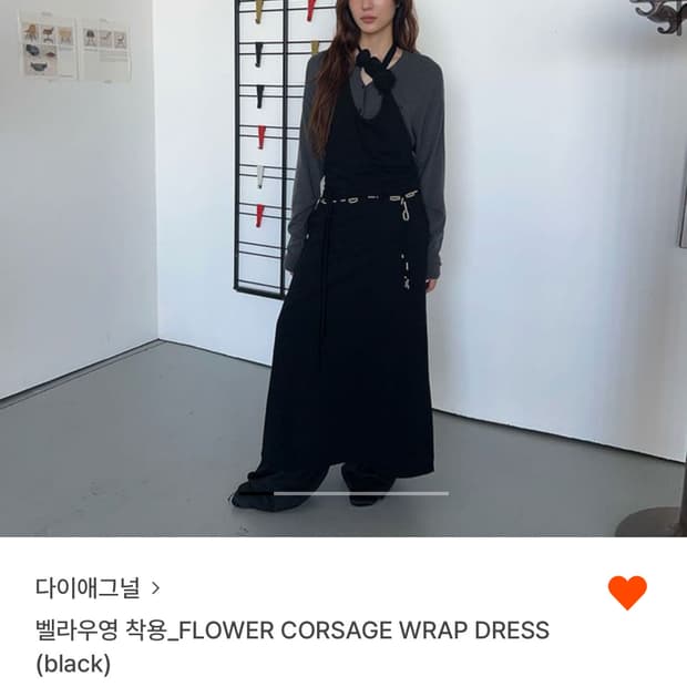 FLOWER CORSAGE WRAP DRESS (black) 랩 원피스