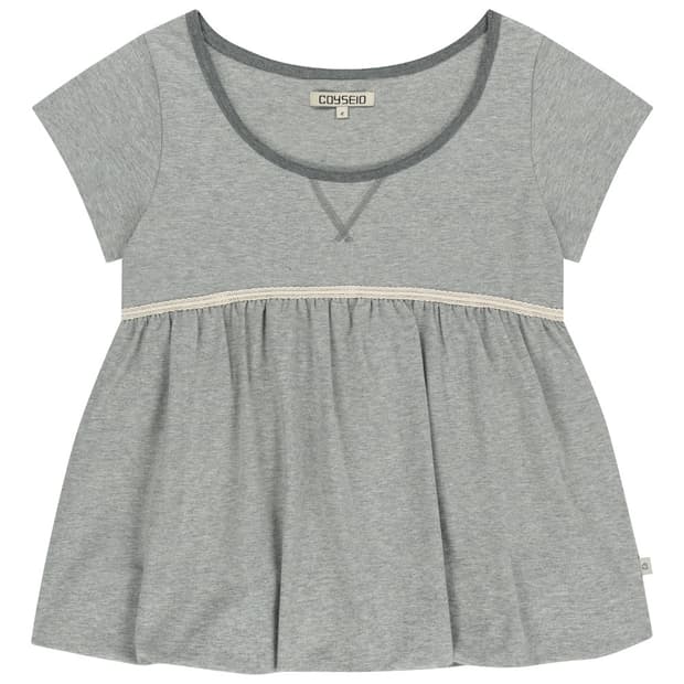 코이세이오 LACE BALLOON T-SHIRT MELANGE GREY