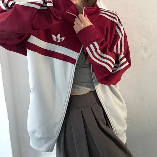 Adidas 아디다스 버건디 배색 파이어버드 트랙탑 