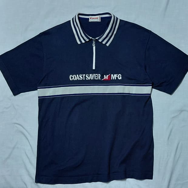 맥그리거(McGREGOR) 빈티지 반집업 카라 티셔츠 (L)