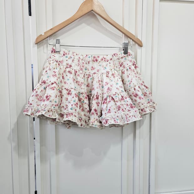 플라워 캉캉 프릴 스커트