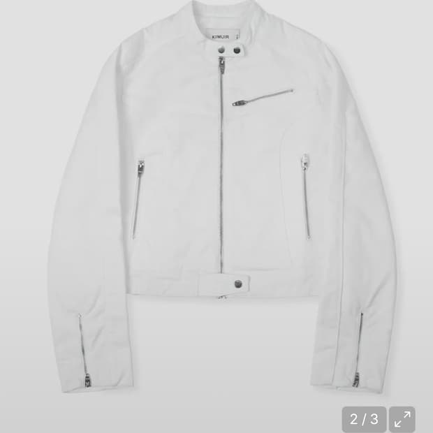 키뮤어 KIIMUIR (우먼) 2-WAY 파이핑 바이커 자켓 화이트 13