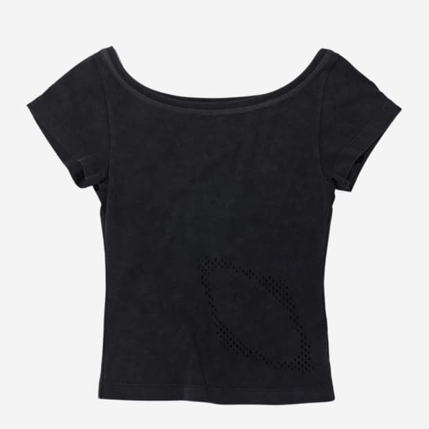 미스치프 블리치드 와이드넥 티셔츠 S