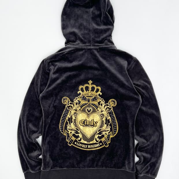 빈티지 벨벳 후드집업