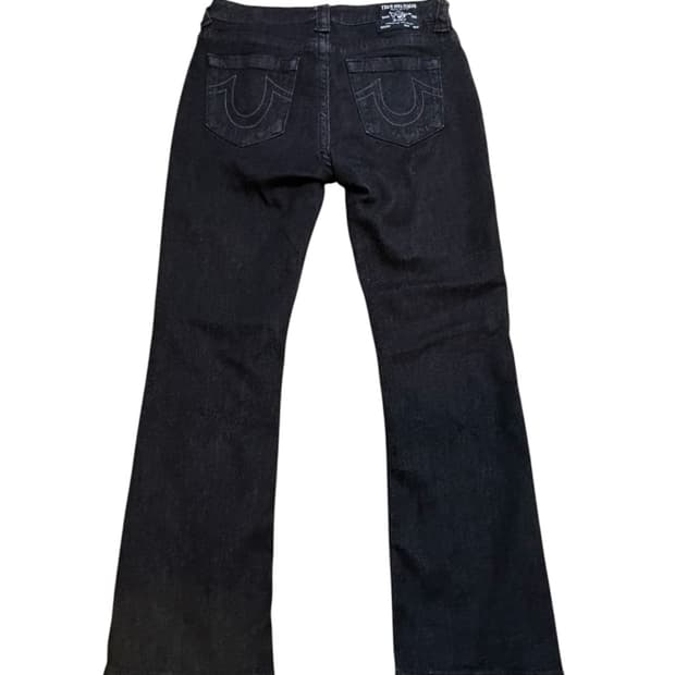 TRUE RELIGION 블랙 세미 부츠컷 데님 팬츠 (스판)
