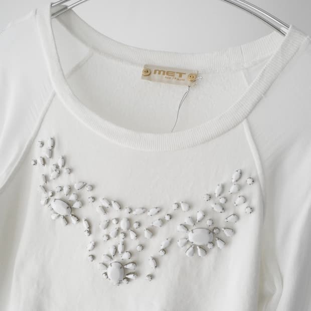 MET AND FRIENDS beaded top