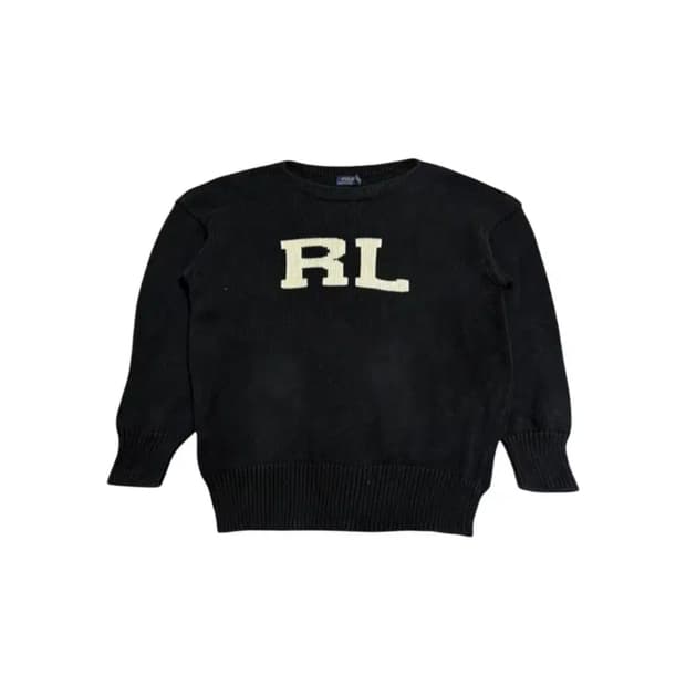 폴로 RL 로고 인타르시아 니트 블랙